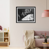 Historic Framed Print, [Hermann G&ouml;ring with several men seated around a large table],  17-7/8" x 21-7/8"