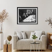 Historic Framed Print, [Hermann G&ouml;ring with several men seated around a large table],  17-7/8" x 21-7/8"