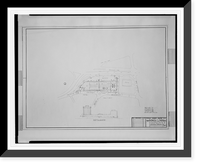 Historic Framed Print, Architectural drawing for an office building and motel, Rockville Pike and Jefferson Street, Rockville, Maryland,  17-7/8" x 21-7/8"