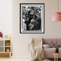 Historic Framed Print, Senator [Robert Kennedy] and CBCC's Donald F. Benjamin join kids at playground.World Telegram & Sun photo by Dick DeMarsico.,  17-7/8" x 21-7/8"