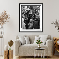 Historic Framed Print, Senator [Robert Kennedy] and CBCC's Donald F. Benjamin join kids at playground.World Telegram & Sun photo by Dick DeMarsico.,  17-7/8" x 21-7/8"
