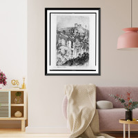 Historic Framed Print, Street in Rome.Albert Smith.,  17-7/8" x 21-7/8"