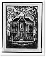 Historic Framed Print, Little schoolhouse.Hale Woodruff.,  17-7/8" x 21-7/8"