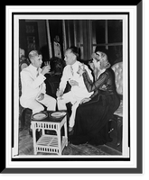 Historic Framed Print, [Clare Boothe Luce with Manuel Quezon, president of Philippines, and Admiral Hart],  17-7/8" x 21-7/8"