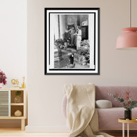 Historic Framed Print, [Clare Boothe Luce meeting General Joseph Stilwell, Chongqing, China],  17-7/8" x 21-7/8"