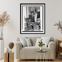 Historic Framed Print, [Clare Boothe Luce meeting General Joseph Stilwell, Chongqing, China],  17-7/8" x 21-7/8"