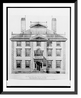 Historic Framed Print, Architectural drawing of a house for John Nicholas Brown, Providence, Rhode Island,  17-7/8" x 21-7/8"