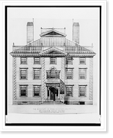 Historic Framed Print, Architectural drawing of a house for John Nicholas Brown, Providence, Rhode Island,  17-7/8" x 21-7/8"