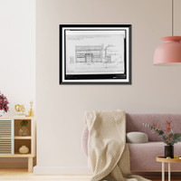 Historic Framed Print, [Store buildings (twin shops") for the Dickson Estate,  1206 H Street,  N.W.,  Washington,  D.C. H Street elevation and section]",  17-7/8" x 21-7/8"