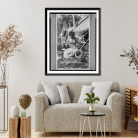 Historic Framed Print, Snow shoe maker,  17-7/8" x 21-7/8"