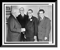 Historic Framed Print, Einstein at 72 presents awards,  17-7/8" x 21-7/8"