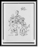 Historic Framed Print, The second anniversary of the Axis!... (so what?...).Arthur Szyk, N.Y. '42.,  17-7/8" x 21-7/8"