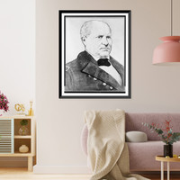 Historic Framed Print, [William Goldsmith Belknap, head-and-shoulders portrait, facing right, wearing military uniform],  17-7/8" x 21-7/8"