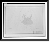 Historic Framed Print, [Apartment house (The Promenade") for Landow & Company,  4710 Bethesda Avenue,  Bethesda,  Maryland. Topographic site plan]",  17-7/8" x 21-7/8"