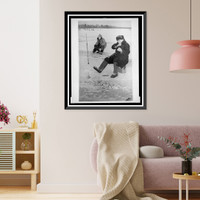 Historic Framed Print, As the ice in the suburbs of Moscow became firm [a] hot time started for the winter fishing fans,  17-7/8" x 21-7/8"