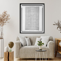 Historic Framed Print, [Apartment houses (The Ellen Wilson Memorial Homes"),  Washington,  D.C. Main building,  first and second floor plans]",  17-7/8" x 21-7/8"