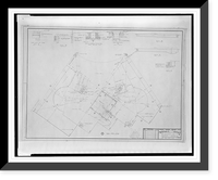 Historic Framed Print, [Apartment house (The Promenade") for Landow & Company,  4710 Bethesda Avenue,  Bethesda,  Maryland. Pool deck plan,  drains in planting bed]",  17-7/8" x 21-7/8"