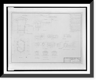 Historic Framed Print, [Apartment house (The Promenade") for Landow & Company,  4710 Bethesda Avenue,  Bethesda,  Maryland. Gate house plans and details]",  17-7/8" x 21-7/8"