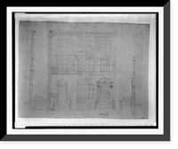 Historic Framed Print, [Row houses (six houses") for Middaugh & Shannon,  Connecticut Avenue and Garfield Street,  N.W.,  Washington,  D.C. Front elevations and sections]",  17-7/8" x 21-7/8"