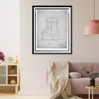 Historic Framed Print, [House (residence") for B.F. Saul,  23rd Street and Wyoming Avenue,  N.W. (lots 35 and 36,  square 2528),  Washington,  D.C. Third floor plan]",  17-7/8" x 21-7/8"