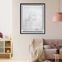 Historic Framed Print, [House (residence") for B.F. Saul,  23rd Street and Wyoming Avenue,  N.W. (lots 35 and 36,  square 2528),  Washington,  D.C. Second floor plan]",  17-7/8" x 21-7/8"