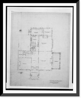 Historic Framed Print, [House (residence") for B.F. Saul,  23rd Street and Wyoming Avenue,  N.W. (lots 35 and 36,  square 2528),  Washington,  D.C. First floor plan]",  17-7/8" x 21-7/8"