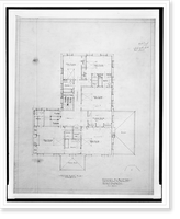 Historic Framed Print, [House (residence") for B.F. Saul,  23rd Street and Wyoming Avenue,  N.W. (lots 35 and 36,  square 2528),  Washington,  D.C. Second floor plan]" - 2,  17-7/8" x 21-7/8"