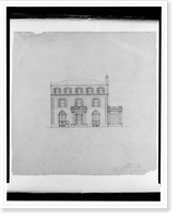 Historic Framed Print, [House (residence") for B.F. Saul,  23rd Street and Wyoming Avenue,  N.W. (lots 35 and 36,  square 2528),  Washington,  D.C. Front elevation]",  17-7/8" x 21-7/8"