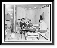 Historic Framed Print, Puyallup (Wash.) Assembly Center - family comfortably settled in apartment,  17-7/8" x 21-7/8"