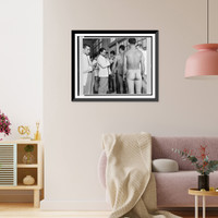 Historic Framed Print, New York Port of embarkation during World War II. Last-minute shots, from the medics,  17-7/8" x 21-7/8"
