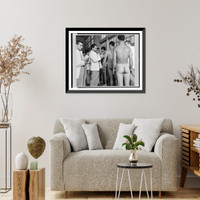 Historic Framed Print, New York Port of embarkation during World War II. Last-minute shots, from the medics,  17-7/8" x 21-7/8"