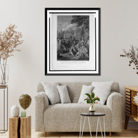 Historic Framed Print, Guillaume Penn traite avec les indiens etablissant la province de Pensilvanie dans l'Amerique septentrionale en 1681.Benj West pinxit ; D* sculp.,  17-7/8" x 21-7/8"