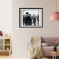 Historic Framed Print, [Eleanor Roosevelt talking to American soldier during her goodwill tour of Great Britain in 1942],  17-7/8" x 21-7/8"