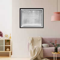 Historic Framed Print, [Apartment house (The Promenade") for Landow & Company,  4710 Bethesda Avenue,  Bethesda,  Maryland. Promenade plan,  north building]",  17-7/8" x 21-7/8"