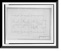 Historic Framed Print, [Apartment house (The Promenade") for Landow & Company,  4710 Bethesda Avenue,  Bethesda,  Maryland. Partial plan of typical floor]" - 6,  17-7/8" x 21-7/8"