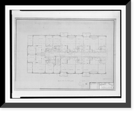 Historic Framed Print, [Apartment house (The Promenade") for Landow & Company,  4710 Bethesda Avenue,  Bethesda,  Maryland. Partial plan of typical floor]" - 7,  17-7/8" x 21-7/8"