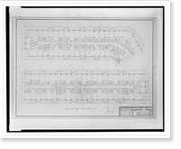Historic Framed Print, [Apartment house (The Promenade") for Landow & Company,  4710 Bethesda Avenue,  Bethesda,  Maryland. Typical floor plan,  south building]",  17-7/8" x 21-7/8"
