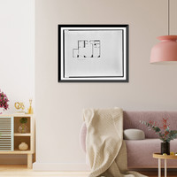 Historic Framed Print, [Apartment house (The Promenade") for Landow & Company,  4710 Bethesda Avenue,  Bethesda,  Maryland. Apartment floor plan F]",  17-7/8" x 21-7/8"