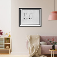 Historic Framed Print, [Apartment house (The Promenade") for Landow & Company,  4710 Bethesda Avenue,  Bethesda,  Maryland. Apartment floor plan,  L]",  17-7/8" x 21-7/8"