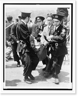 Historic Framed Print, Police clash with Tokyo demonstrators,  17-7/8" x 21-7/8"