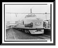 Historic Framed Print, [The Kodama, Japanese National Railways' ultra-modern express train, ready for test run with passengers, Tokyo, Japan],  17-7/8" x 21-7/8"