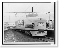 Historic Framed Print, [The Kodama, Japanese National Railways' ultra-modern express train, ready for test run with passengers, Tokyo, Japan],  17-7/8" x 21-7/8"