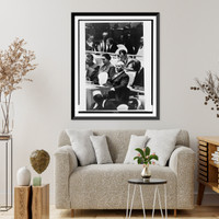 Historic Framed Print, [Nikita Khrushchev, leader of the Union of Soviet Socialist Republics, at a meeting of the United Nations General Assembly, New York, New York],  17-7/8" x 21-7/8"