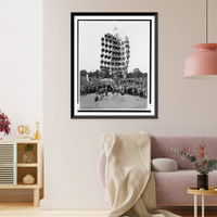 Historic Framed Print, Jap[anese] culture day" features lantern dance",  17-7/8" x 21-7/8"