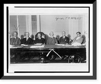 Historic Framed Print, [Charles Francis Adams, Secretary of the Navy, seated (fourth from left) behind table discusses the London Naval Treaty (1930) with members of the Naval Affairs Committee, senators (l. to r.),  17-7/8" x 21-7/8"