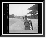Historic Framed Print, [New York Yankees' manager Casey Stengel standing on field before 1956 world series game at Ebbets Field],  17-7/8" x 21-7/8"