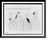 Historic Framed Print, You can see these guys wrapped in the flag on TV. but you can't see this guy.Ann Telnaes.,  17-7/8" x 21-7/8"