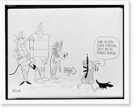 Historic Framed Print, Come on, Toto- I have a feeling we're not in Kansas anymore..Ann Telnaes.,  17-7/8" x 21-7/8"