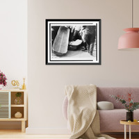 Historic Framed Print, [Body of murder victim Joseph Kahahawai placed in coffin-shaped basket for removal to morgue],  17-7/8" x 21-7/8"