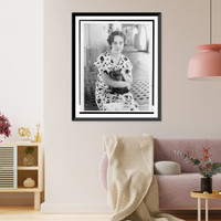 Historic Framed Print, [Mrs. Thomas H. Massie, three-quarter length portrait, seated, facing front, holding cat],  17-7/8" x 21-7/8"